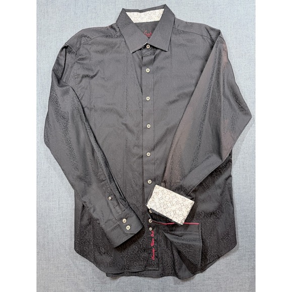 Robert Graham Other - Robert Graham Mens XL Long Sleeve Button Down Shirt Black Paisley Jacquard